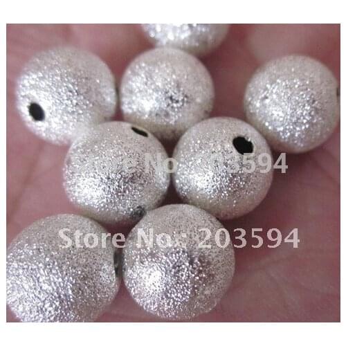 S609 Wholesale 1000Pcs/lots Silver Plated Metal Stardust Spacer Bead 10MM
