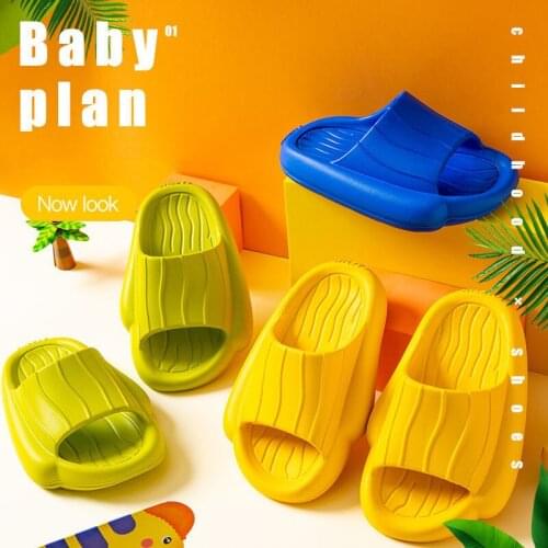 Xiaomi 2021 New Childrens Sandals Summer Solid Color Cartoon Thick Bottom Non-slip Bathroom Indoor Plastic Slippers