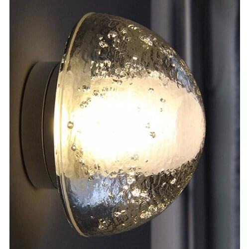 Modern Clear K9 Crystal Globe Wall Light Sconces Water Drop Ball Wall Lamp Mirror Front Bedroom Bedside Aisle Staircase Light