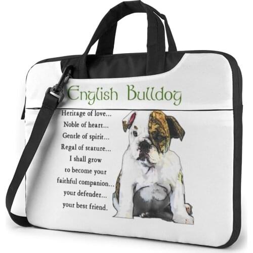 Bulldog Laptop Bag Case Business With Handle Computer Bag Protective Cute Laptop Pouch