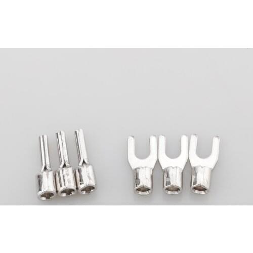 High Quality VIBORG VP201R+VP202R Pure Copper Rhodium plated High-end Power Connector for Y Lug terminal 3spade+3banana