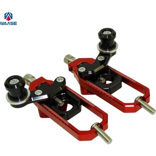 Waase For Kawasaki Ninja ZX-10R ZX10R 2008 2009 2010 CNC Aluminum Left & Right Chain Adjusters with Spool Tensioners Catena