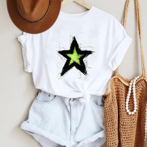 Women Cartoon Star Love Clothing 90s New Female Tshirts Clothes T-Shirt Summer Lady Print Tee Graphic T Top
