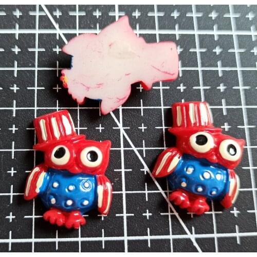 1pcs/lot resin flat back black red hat owl 26mm Scrapbook Embellishment DIY Phone Decoration