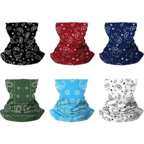 1Pc Cashew Flower Print Hiking Scarves Men Polyester Breathable Collar Windproof Anti UV Neck Cover Face Mask Cycling Bandana