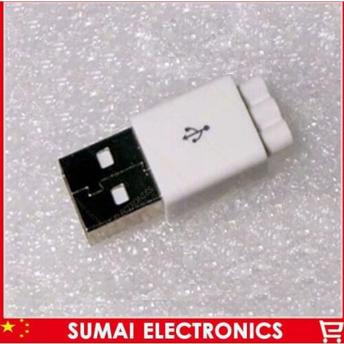 10sets White DIY 3 in 1 3 Holes Type A USB Male Plug With Plastic shell tail pipe Connector kit wire bonding