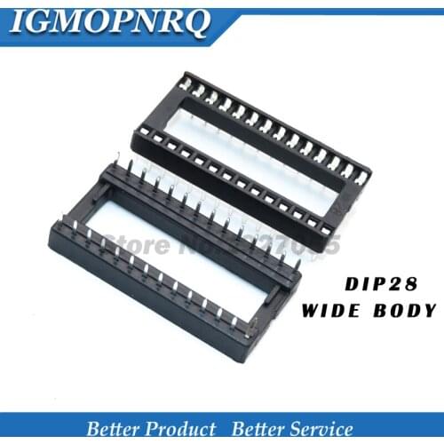 10PCS DIP28 IC socket wide body DIP chip test socket 28PIN DIP-28 28PIN adapter 2.54MM pitch connector