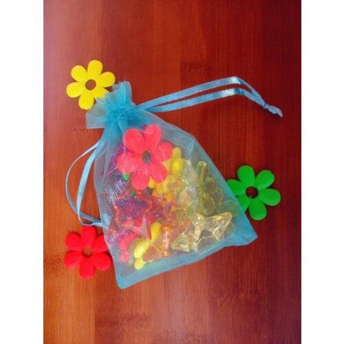 1000pcs 7*9cm Lake Blue Organza Gift Bag Jewelry Packaging Display Bags Drawstring Pouch For Bracelets/necklace/wed Yarn Bag