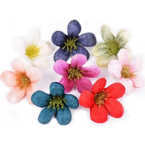 20pcs/lot 5cm Artificial flower high quality Silk flower Head Wedding Home Decoration DIY Flower Wall Scrapbook Gift Box