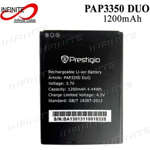 3.7V 1200mAh Mobile phone Battery for Prestigio MultiPhone PAP3350 DUO 3350 Batterie Bateria Accumulator AKKU