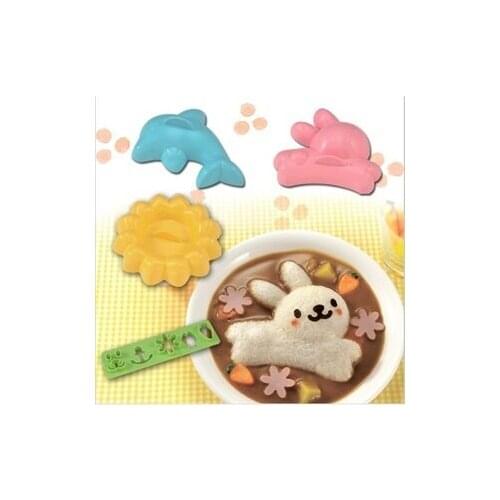 4Pcs/Set Rabbit Dolphin Rice Mould Bentos Balls Sushi Abrasive Tool DIY/Cooking TOOL