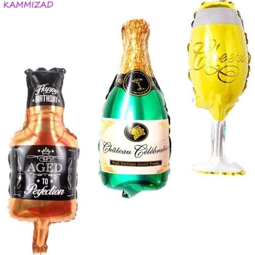 50pcs/lot Party beer bottle Glass Whisky Foil Balloon Decor Holiday congratulatory supplies birthday party accessories globos