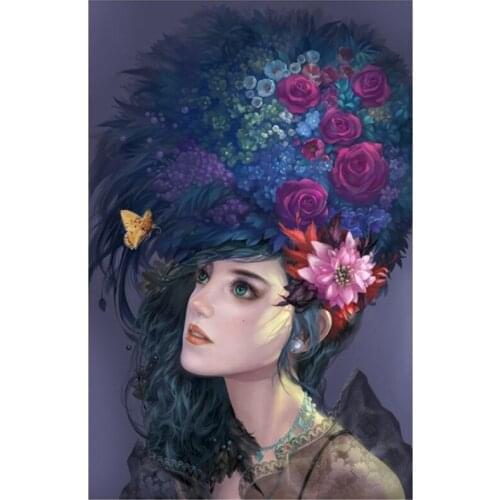 5D DIY Full Round Diamond Painting Beauty & Butterflies & Flowers Cross Stitch 3D Embroidery Rhinestone Mosaic Home Decor Y363