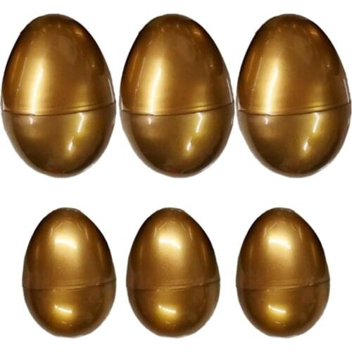 6pcs Easter Eggs Empty Eggshells Childrens Egg Playthings (Golden)