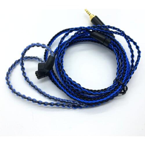 8 core cable MMCX UE900 IE80 0.78MM QDC A2DC IM50 TF10 KZ0.75MM single crystal copper silver plated cable 1.2meter