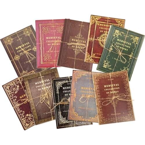 10pcs Vintage Book Design Material Paper DIY Scrapbooking Background Paper Notebook Journal Decorations Office Stationery