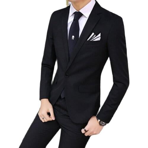 Formal suit two-piece wedding party suit Blazer and pants pure color mens dress suit large size 6xl