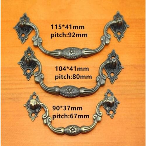 Alloy Box Holder,Suitcase Holder Arch Furniture Hardware Thin Handle,Zinc Alloy,Bronze Tone,20Sets