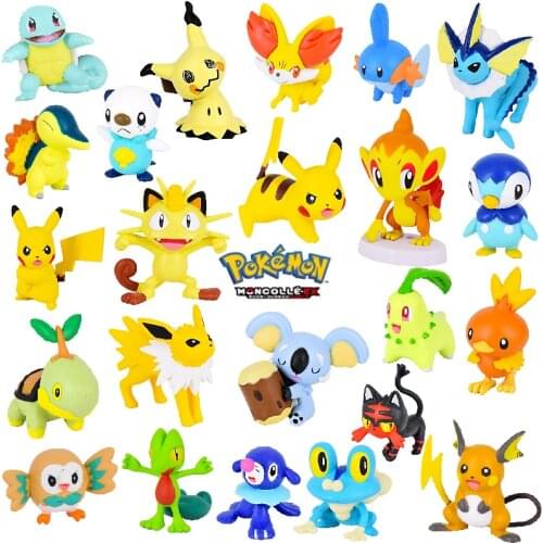 TAKARA TOMY Original Pokemon Figurines Anime Sword and Shield Sun & Moon Pikachu Mew Snorlax Action Figures Model Toys Kids Gift