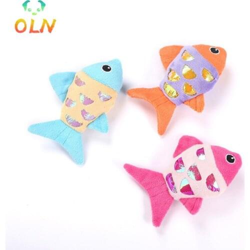 Pet Cat Toys Cat Mint Ring Paper Plush Fish Interactive Gifts Catnip Doll Simulation Fish Playing Toy For Pet