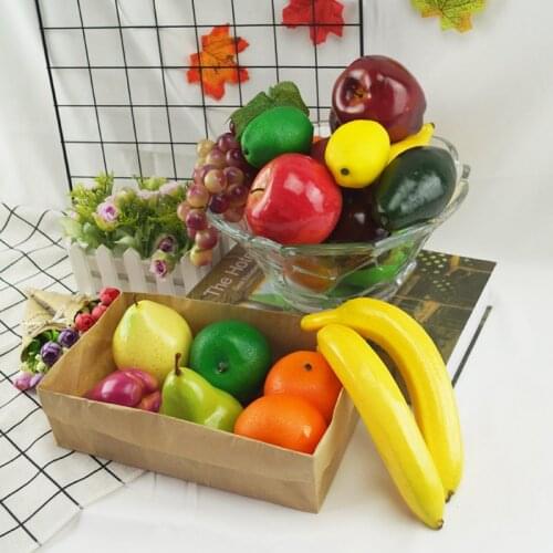 24 Style Mini Simulation Foam Fruit and Vegetables Artificial Fruits Orange Apple Banana Kitchen Photography Props Home Decor