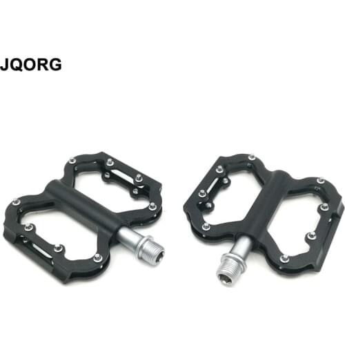 JQORG Aluminum Alloy Ultralight Bicycle Pedals 2 Bearings Big Step Area Mountain Bike Pedals CNC Machining Cycling Sports Pedals