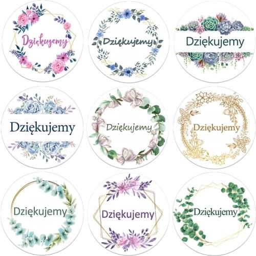 Round Floral Thank You Stickers 1.8inch Stickers for Holidays Parties Wedding Favors Stickers Packing Seal Stationery Sticker
