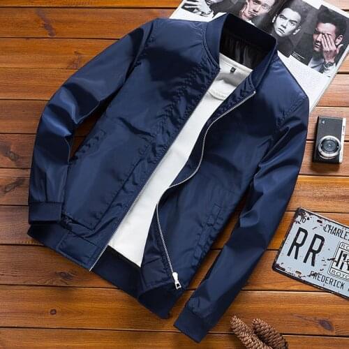 Zip Up Men Jacket Spring Autumn Fashion Brand Slim Fit Coats Male Casual Baseball Bomber Jacket