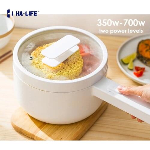 HA-Life 1.5L Multifunctions Electric Cooker Capacity Fast Heating 700W Cooking Pot Desktop Mini Hot Pot Portable Skillet