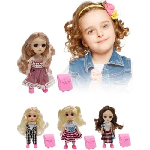 Fashion Doll Simulation Doll Clothing Doll With Little Bag For Girls Birthday Party Gift 16cm