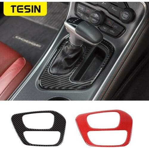 Interior Mouldings For Dodge Challenger 2015-2019 Car Interior Gear Shift Box Panel Trim Cover Stickers Carbon Fiber Accessories