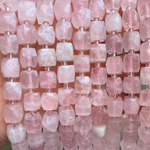 Natural Quartzs Square Faceted Beadds For Jewelry Making DIY Accessorries Jewelry Bead For Bracelet Citrines Amethysts Tiger Eye