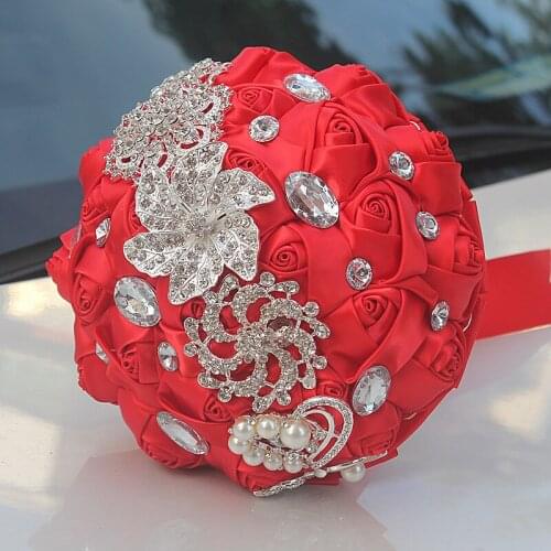 New red wedding bridal bouquet bridesmaid bouquet for wedding decoration