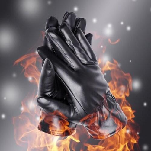 1Pair Black Anti Slip Cycling Gloves velvet keep warm Gloves Comfortable Windproof Gloves for Touch Screen Full Finger Gloves