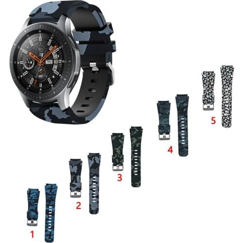 Camo Wrist Silicone Watch Strap Band for Samsung Galaxy Watch 46mm 45mm band for S3 22mm strap