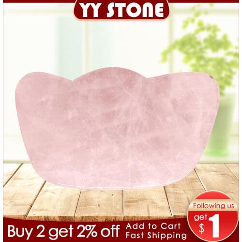 Rose quartz Massage scraper Natural Rose Quartz Guasha Scraping Beauty Kit Simming Arm Leg V Facial Plate