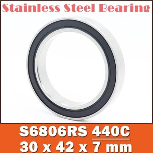 5PCS S6806RS Bearing 30*42*7 mm ABEC-3 440C Stainless Steel S 6806RS Ball Bearings 6806 Stainless Steel Ball Bearing