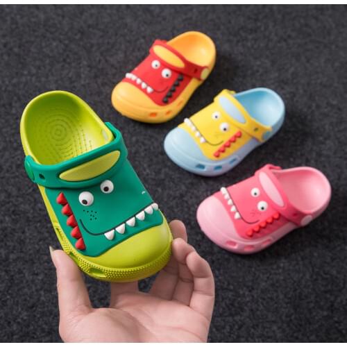 Suihyung Kids Summer Beach Shoes Boy Girls Sandals Cute Dinosaur Cave Garden Shoes Children Non-slip Slippers Baby Toddler Shoes