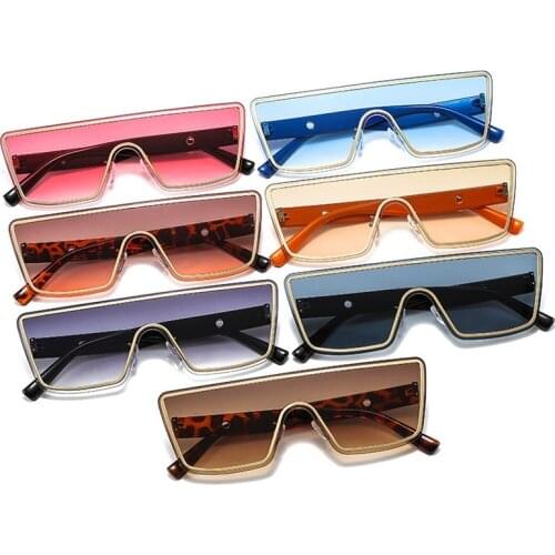 Luxury Oversized Sunglasses Women One Piece Shield Shades Fashion Rectangle Sun Glasses Men Female Glasses zonnebril dames New