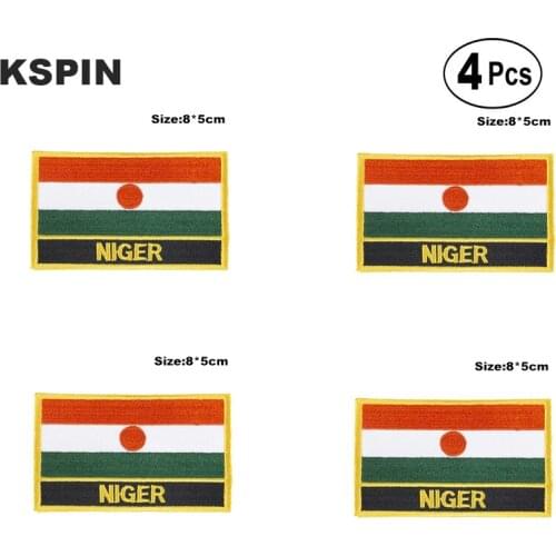 Niger Rectangular Shape Flag Iron on Saw on Patches Embroidered Flag Patches National Flag Patches for Clothing