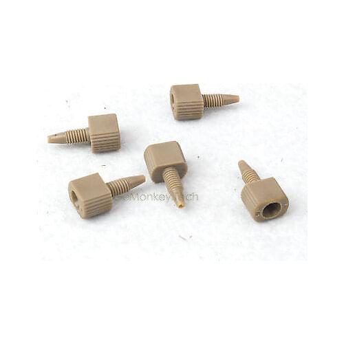 5 PCS Fingertight PEEK Fittings 1/16" OD HPLC Tubing For Agilent Waters Shimadzu