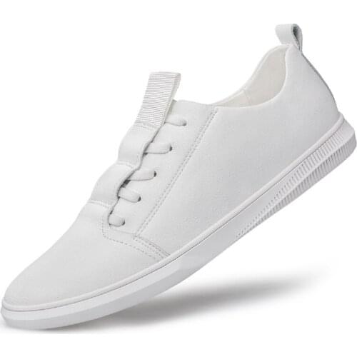 Men Genuine Leather Shoes Comfortable Lace Up with Fur Man Fashion Soft Sneakers Outdoor Male Loafers Luxury Black White