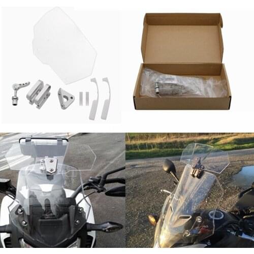 Black / Clear Universal Adjustable Airflow Windscreen Wind Deflector Windshield Motorcycle Parts For Suzuki Yamaha Honda