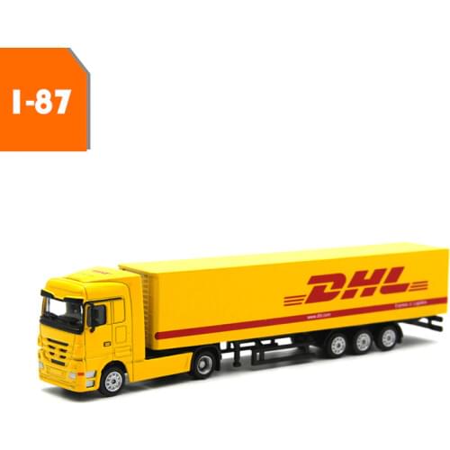 1/87 Container truck DHL High Simulation alloy container truck model toy child toy gift collection display