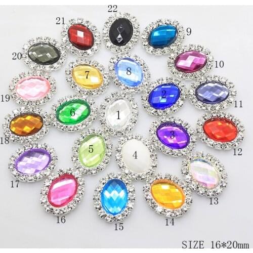 10Pcs / Set of 20 * 15MM Acrylic Rhinestone Buttons, Sewing Apparel Craft Decoration DIY Wedding Decoration Embellishment