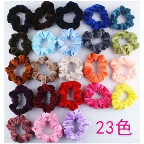 500 BLESSING Women Girl Fashion Velvet Wrinkly Hair Elastic Hair Bands High Grade Baby