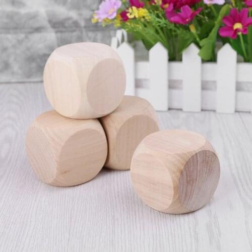 5cm 6 Sided Blank Wood Dice Party Family DIY Games Printing Engraving Kid Toys Au19 21 Dropshipping