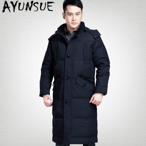 AYUNSUE Mens Down Jacket Winter Coat Men Plus Size White Duck Down Coat Puffer Jacket Warm Parka Doudoune Homme 126 YY1330