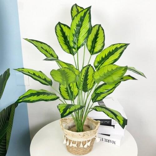 75cm Large Artificial Monstera Tree Branches Tropical Fake Palm Plants Plastic Strelitzia Leaves For Home Wedding Outdoor Decor