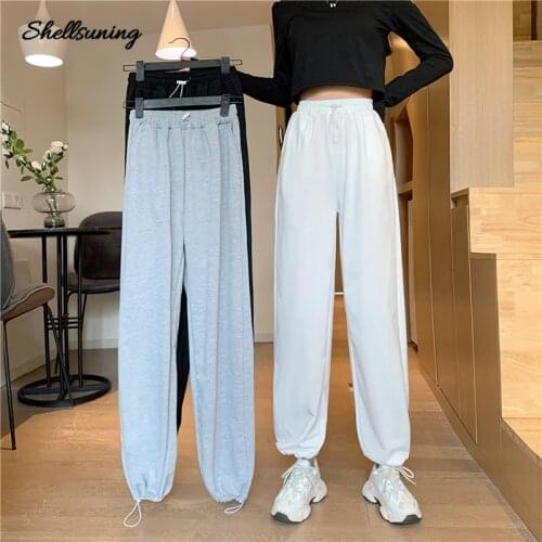 Shellsuning Wide Leg Solid Color High Waist Pants Womens Hot Sale Winter Plus Thick All-match Womens Casual Plus Velvet Pants